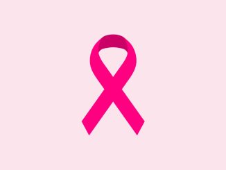 Lazo rosa, símbolo de la prevención del cáncer de mama, sobre fondo rosa claro (ilustración)