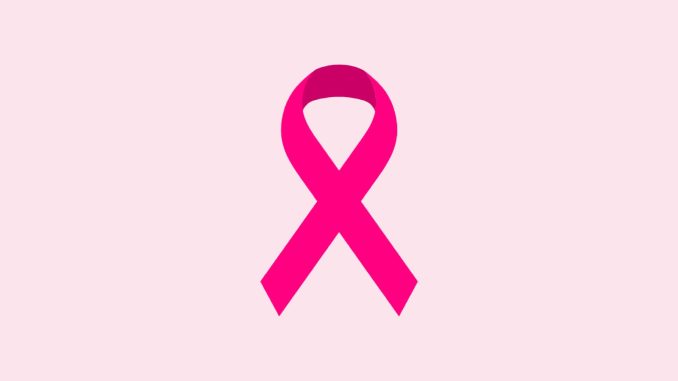 Lazo rosa, símbolo de la prevención del cáncer de mama, sobre fondo rosa claro (ilustración)